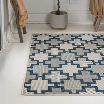 Cyrus Modern Geometric Tile Pattern Indoor/Outdoor Area Rug